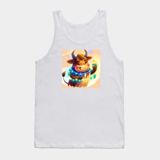 Cute Ox Drawing Tank Top